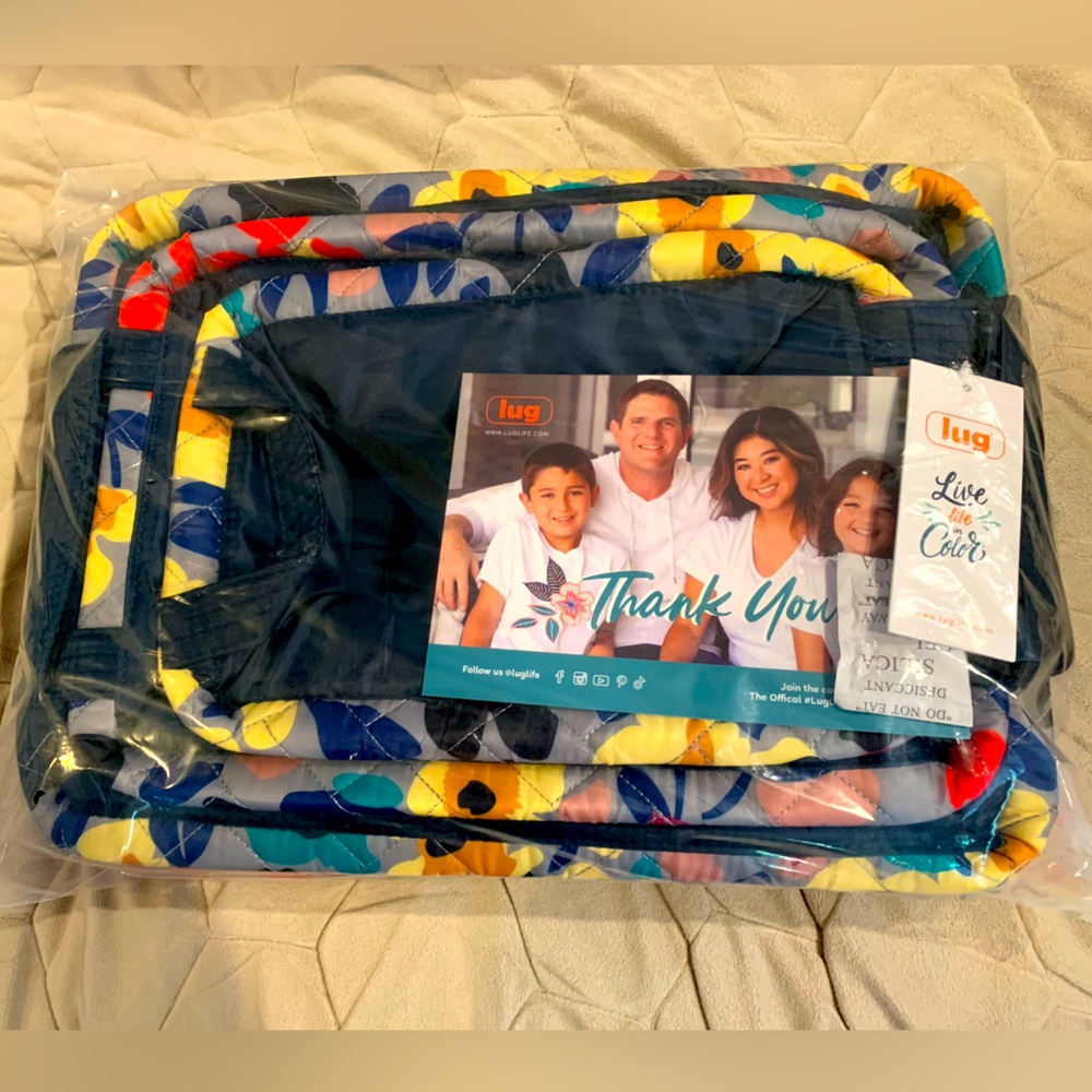 NWT lug Crescendo 3pc reversible storage bins in Wildflower Multi